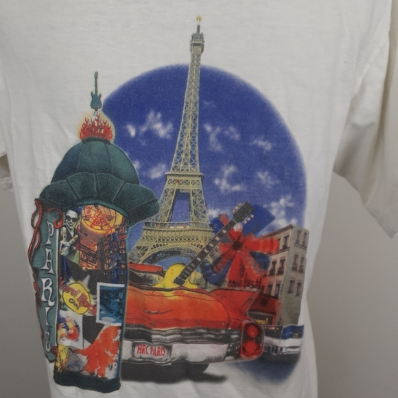 Vintage 90's Hard Rock Cafe Paris Graphic Tee Shirt Women Small Short Sleeved - Picture 3 of 9